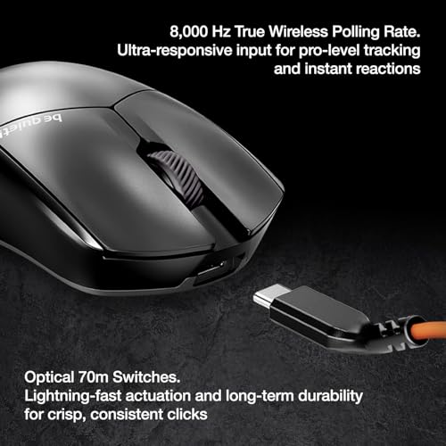 be quiet! Light Mount Mechanical Keyboard and Dark Perk Sym Wireless Gaming Mouse Bundle, Silent Tactile Switches, ARGB Lighting, Lightweight 55g Mouse, 32,000 DPI Sensor, up to 110 hours battery life