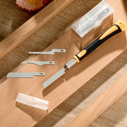 Honoson Mini Hand Saw Model Tools Small Hobby Saw Blades Kit with 9 Tiny Razor Hacksaw Blades for Miniatures, Modeling, DIY Crafts, Plastic Models, Wood(Yellow,Style 2) - color: Yellow, style: Style 2