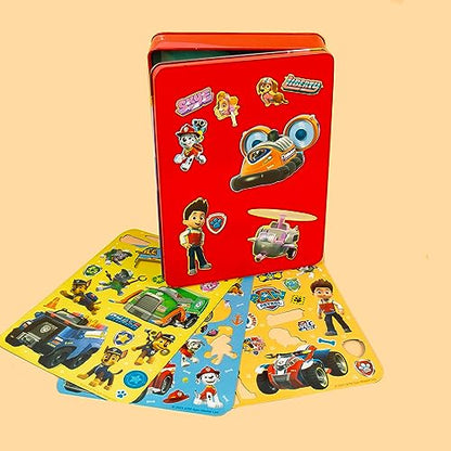 Paw Patrol Magnetic Playset, 75 Mix & Match Dress Up Magnets, 2-in-1 Storage Tin & Play Space, Fun Paw Patrol Toy for Kids 3 & Up, Great Travel Activity for Kids and Toddlers, Paw Patrol Activities - color: Paw Patrol