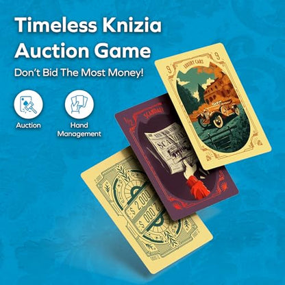 Allplay High Society Board Game, Knizia Auction Card Game, 3-5 Players | Build Shuttles & Schedule Space Cruises to Become the Next CEO | Tableau Building | Ages 14+ | 120 Minutes