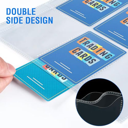 Sooez Trading Card Sleeves for Binder, Double Sided Card Holder, 36 Pack | Crystal Clear Page Protectors, Top Loading, PVC-Free & Acid-Free, Fit for Collectible Games, Sports, Baseball, Football - style: Double-Sided