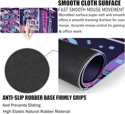 Japanese Comic Desk Mat Large Office Desk Pad Gaming Mouse Pad | Big Mousepad Waterproof Non-Slip 35.4x15.7 Inches Large Mouse Mat Long Extended Mousepads - color: Comic, size: 35.4" x 15.7"