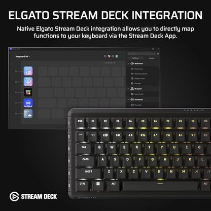 Corsair Vanguard 96 Wired Mechanical Gaming Keyboard – 96% Layout, MLX Fusion Tactile Switches, 8000Hz Polling, LCD Display, Virtual Stream Deck, G-Keys, SOCD Flashtap, QWERTY US – Black - style: Tactile Fusion Switches