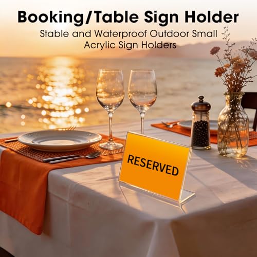 20 PCS Small Acrylic Sign Holder 4x3 inch, Small Acrylic Food Sign Labels for Party Buffet, Retail Price Display Holder, Clear Plastic Table Counter Top Stand for Name Card, Bakery, Wedding, Event Decor - size: 20PCS 4" X 3"(10.1X7.6)