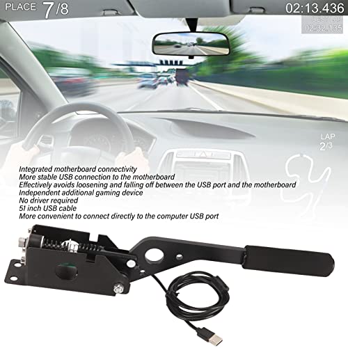 Locadence 64 Bit USB SIM Handbrake, Auto Calibration PC Racing Games Linear e Brake with Handle Grip 51 USB Cable Clamp for Logi G27 G29 G920 T500 T300
