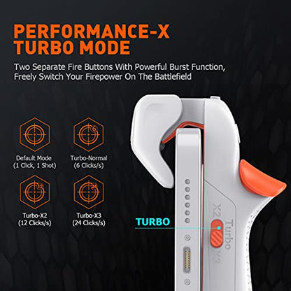 BIGBIG WON Mobile Gaming Triggers, Mobile Game Controllers Plug and Play for iOS and Android Phone 4.7-6.5 inches Game Trigger for PUBG/Fortnite/COD White (M1-1 Piece)