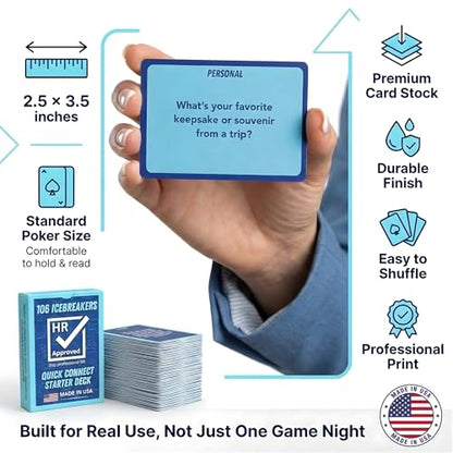 Team Building Games for Work - 106 Conversation Cards for Coworkers, Meetings, Travel, Office Activities, Team Building Activities, Starter Deck