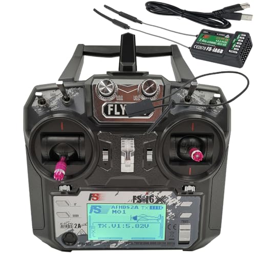 FS-i6X Transmitter and FS-iA6B Receiver 2.4GHz for RC Models Flysky | iBus 10 Channel or PWM 6CH AFHDS2A Radio System for FPV Multirotor, Fixed-Wing, RC Car, RC Boat (Mode-2)