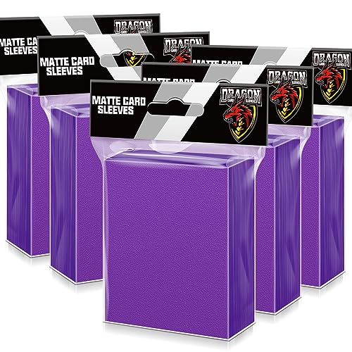 500 Pcs Card Sleeves for Trading Card, Matte Card Sleeves Deck Card Protectors Compatible with Baseball Cards, Sports Cards, Game Cards (Purple) - color: Purple, size: 500PCS