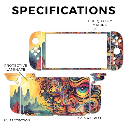 Glossy Glitter Gaming Skin Compatible with Nintendo Switch 2 Console Only - Surreal Vision - Premium 3M Vinyl Protective Wrap Decal Cover - Easy to Apply | Crafted in The USA by MightySkins - color: Surreal Vision, size: Switch 2 Console Skin Only, style: