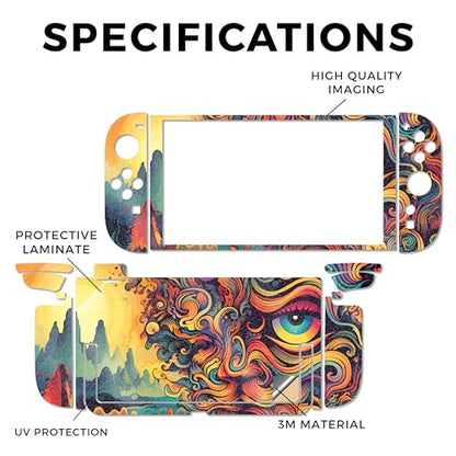 Glossy Glitter Gaming Skin Compatible with Nintendo Switch 2 Console Only - Surreal Vision - Premium 3M Vinyl Protective Wrap Decal Cover - Easy to Apply | Crafted in The USA by MightySkins - color: Surreal Vision, size: Switch 2 Console Skin Only, style: