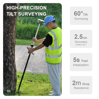 SMA26 Pro RTK GNSS Surveying Equipment, Rover & Base with Collector, Drone Base Station, 4G BT IMU CORS NOAA, 15 km UHF, No Subscription Fee, GPS for Land Surveying & Engineering - style: SMA26 Pro Rover&Base