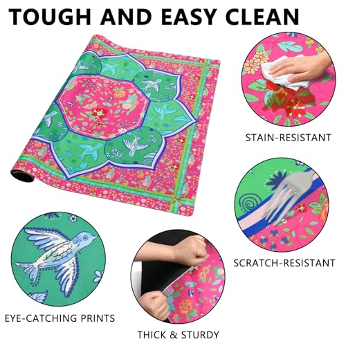Mahjong Mat with Carrying Bag and 3 Dice, 31.5" X 31.5" Noise Reduction Mahjong Table Cover, Non Slip Gaming Mat for Board Tile Games Poker Card Dominoes, Mahjong Gifts for Women Mahjong Accessories - color: A02