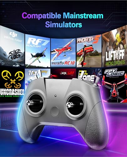C8 ELRS V3 8CH 2.4GHz RC Radio Transmitter for FPV Drones/Tiny Whoop/Fixed Wing,FPV Drone Simulator Controller for Beginner,Mode 2