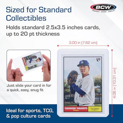 BCW 3x4 Standard Topload Card Holders | 400 Pack | Top Loaders for Cards | Rigid Card Protector | Fits Standard Size Cards Up to 35pt - size: 400 Pack
