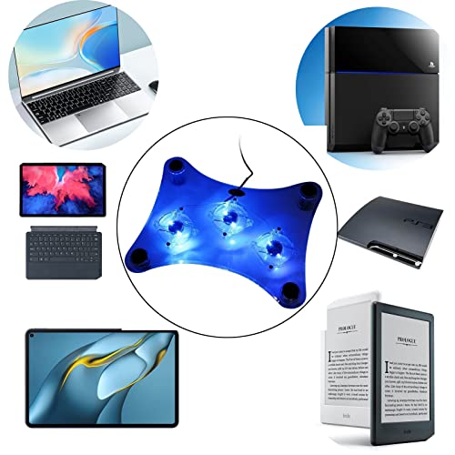 ThreeH USB Fan Laptop Cooling Pad with 3 Fans & Blue LED Lights | For Laptop PS3 / PS4 / PS Slim