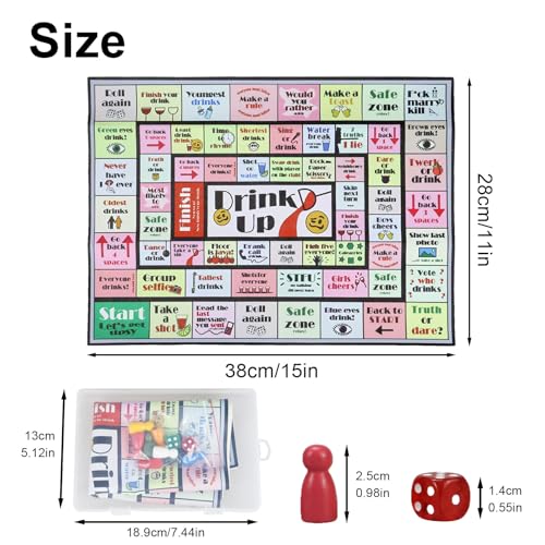 Adult Drinking Board Game, Interactive Party Game for Game Night, Birthday, Family Play Or Multiple Occasions, Aged 21 and Above, with 2-8 Players
