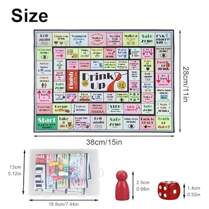 Adult Drinking Board Game, Interactive Party Game for Game Night, Birthday, Family Play Or Multiple Occasions, Aged 21 and Above, with 2-8 Players