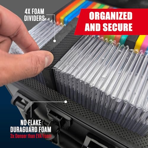 2 ROW Graded Card Storage Box, Holds 70+ PSA Slab Case for Sports Cards, Trading Card Case with Lock, BGS Card Carrying Case, Card Storage - size: 2 Row