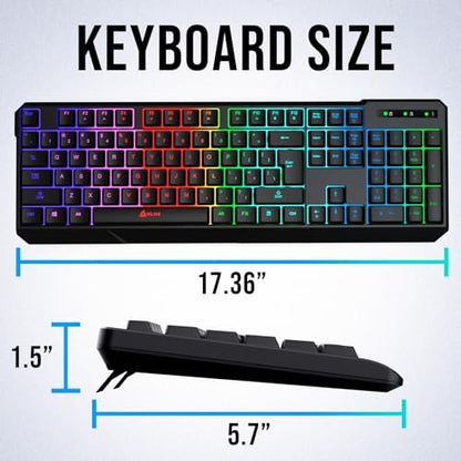 KLIM Chroma Wireless Keyboard – RGB Backlit Gaming, Rechargeable Battery, PC Keyboard, Durable & Water-Resistant, Compatible with PS4, PS5 & Mac - Black - color: Black