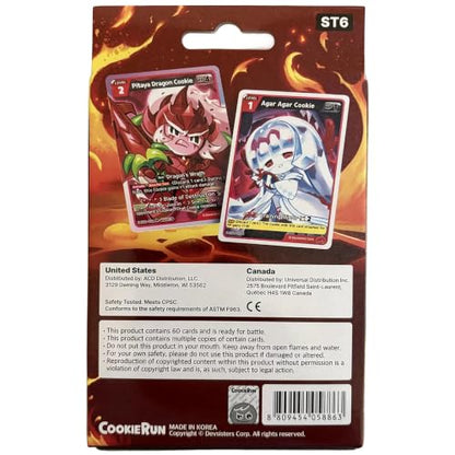 CookieRun TCG: Starter Deck - Flames of Immortality -Red Legendary Cookie Fire Spirit, Ready-to-Play Character Deck, Braverse Trading Card Battle Game - color: Red