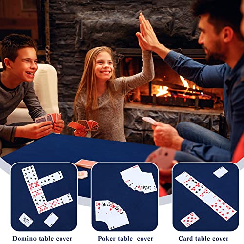 Frienda Game Table Cover Felt Game Tablecover Folding Tablecloth for Card for Playing Poker Cards Mahjong Puzzles Board Games, Table Not Included(Blue,34 x 34 x 4 Inch) - color: Blue