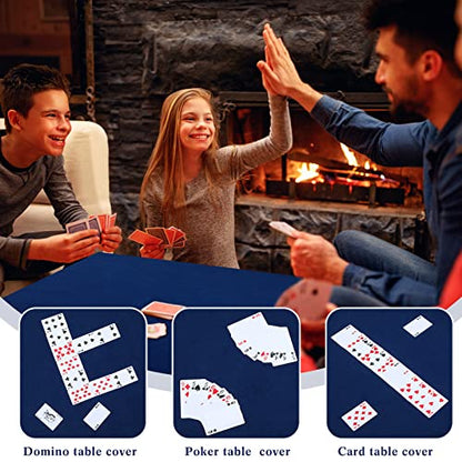 Frienda Game Table Cover Felt Game Tablecover Folding Tablecloth for Card for Playing Poker Cards Mahjong Puzzles Board Games, Table Not Included(Blue,34 x 34 x 4 Inch) - color: Blue