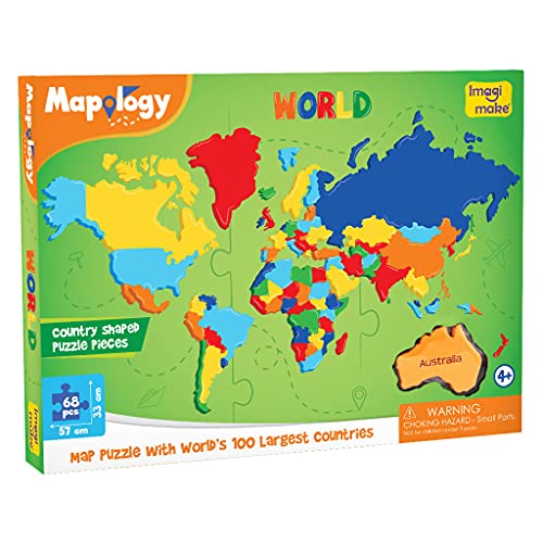 Imagimake Mapology World Map Puzzle | Educational Toys for Kids 5-7 | Puzzles for Kids Ages 4-8 | Map of The World | 6 Year Old Boy Gifts & Girl Gifts - style: World Map