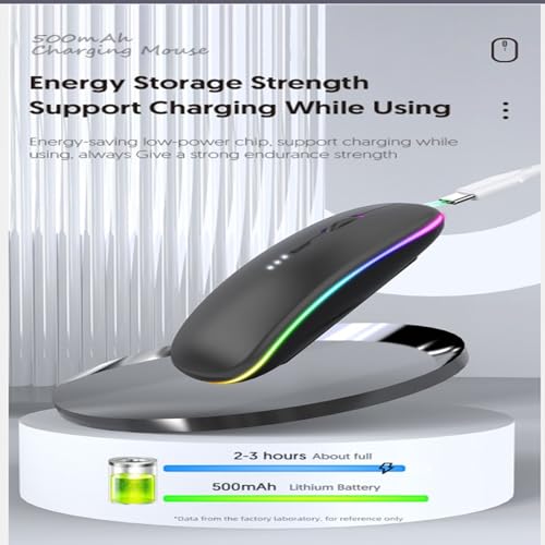 Guiheng 10 Pack Wireless Bluetooth Mouse,LED Dual Mode Rechargeable Silent Slim Laptop Mouse,Portable(BT5.2+USB Receiver) Dual Mode Computer Mice,for Laptop,Desktop Computer,Tablet,Phone,TV (Grey) - color: 10 pack grey