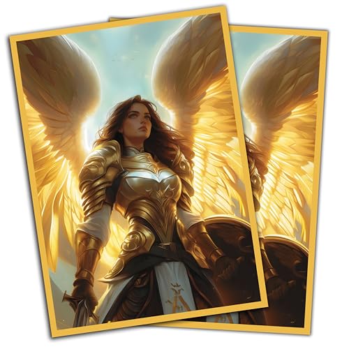 Angel Warrior Card Game Sleeves – 100 Pack – Compatible with MTG – Perfect for Magic The Gathering Commander Decks Like Giada, Font of Hope, Avacyn, LIESA & Aurelia - color: Angel Warrior