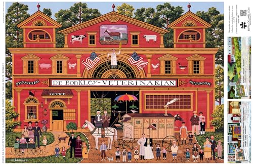 Buffalo Games - Charles Wysocki Dr. Bonkley's Family - 1000 Piece Puzzle | Art by Charles Wysocki, Frameable Art, Made in USA, Recycled Board, Includes Poster, Challenging, intermediate to expert