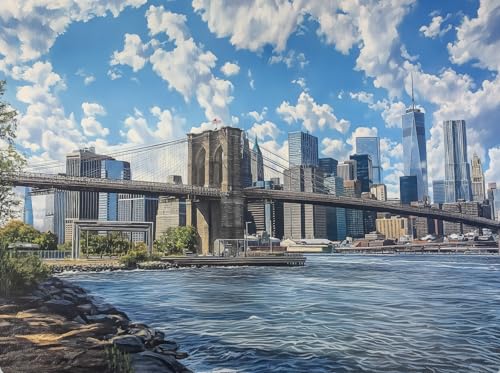 48 Pieces Puzzle for Seniors with Dementia - Jigsaw Puzzles for Adults | 48 Pieces Adult Puzzles for Seniors with Dementia, Jigsaw Puzzles for Adults, Elderly Gifts, Brooklyn Bridge - color: Brooklyn Bridge, size: 48 Piece Puzzle