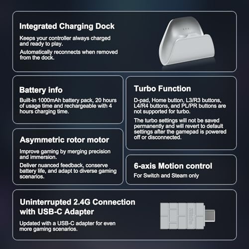 8BitDo Pro 3 Bluetooth Controller for Switch/Switch 2,Windows,TMR Joysticks | Programmable Pro Back Buttons&R4/L4 Bumpers,Hall/Tactile Triggers,Swappable ABXY Buttons,for Apple,SteamOS,Android, Grey - color: Gray
