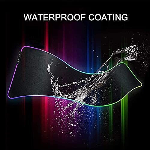 Personalized RGB LED Gaming Mouse Pad Make Your Own Custom Large Mouse Pad Desk Mat Customized Mouse Mat for Office Dorm Personalised Gifts Presents for Gaming Lovers, 35.4x15.7in - size: 35.4 x 15.7 in