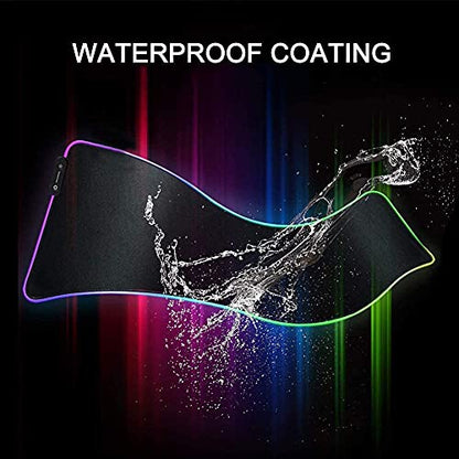 Personalized RGB LED Gaming Mouse Pad Make Your Own Custom Large Mouse Pad Desk Mat Customized Mouse Mat for Office Dorm Personalised Gifts Presents for Gaming Lovers, 35.4x15.7in - size: 35.4 x 15.7 in