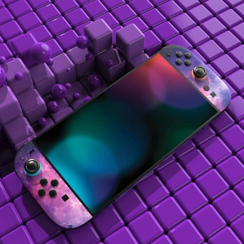 PlayVital for Nintendo Switch 2 Skin Full Set (2-Pack) - Protective Vinyl Decal Stickers for Switch 2 Console, Joycons, Handle Grips & Dock | No Residue, Anti-Scratch - Nebula Galaxy - color: Nebula Galaxy