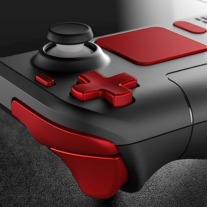 eXtremeRate Scarlet Red Replacement Full Set Buttons for Steam Deck, DIY Custom ABXY D-pad Trackpad Bumpers Triggers Buttons Screwdriver Tool for Steam Deck LCD Handheld Console - Console NOT Included - color: Scarlet Red