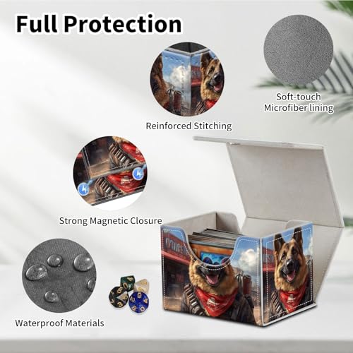 Stylish MTG Deck Box for 110+ Cards, Magnetic Commander Deck Case with Bonus Game Card Pouch, Durable Storage for TCG and Sleeved Magic Cards, Dogmeat, Ever Loyal - color: Dogmeat, Ever Loyal