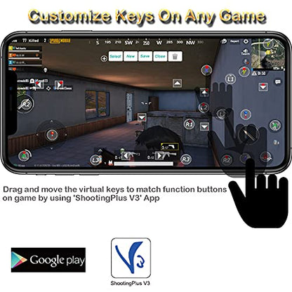 Megadream Android Game Controller, Key Mapping Function Wireless Gaming Controller Gamepad Compatible with PUBG Mobile, Call of Duty Mobile, for Android Phone & Tablet, Samsung, Redmi, Motorola, TCL, Oneplus - Not for iOS/PC - color: Red+Black