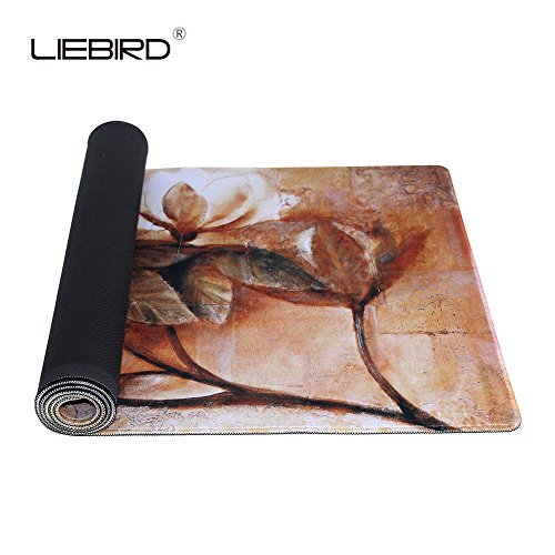 LIEBIRD® Extended XXL Gaming Mouse Pad - Portable Large Desk Pad for Laptop - Non-Slip Rubber Base (Flower) - color: Flower