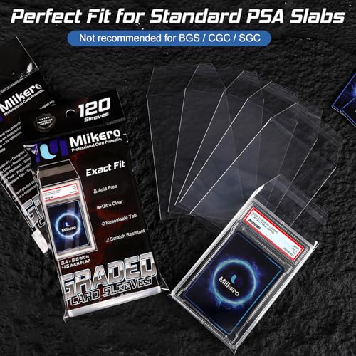 240 Pack Graded Card Sleeves, Precise Fit Slab Sleeves, Acid-Free Resealable Slab Protector Compatible with PSA Graded Slabs - size: 240 Pack