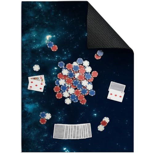 Board Game Mat for Table 31 x 55 Inches, Waterproof Neoprene Gaming Playmat for Mahjong, Poker, Board Games, Card Games, Tile Games, Dominoes & RPG–Large Portable Table Cover (Starry Sky) - color: Starry Sky, size: 31" x 55"