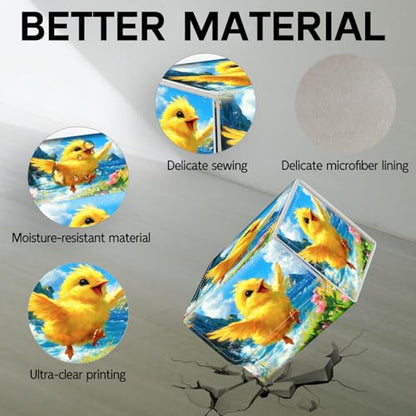 Trading Card Storage Box, Holds 100+ for MTG Cards, Premium PU Leather with Magnetic Closure, Cheerful Yellow Chick By Sea Durable Deck Box for Magic the Gathering, Trading Card Games - color: Cheerful Yellow Chick By Sea