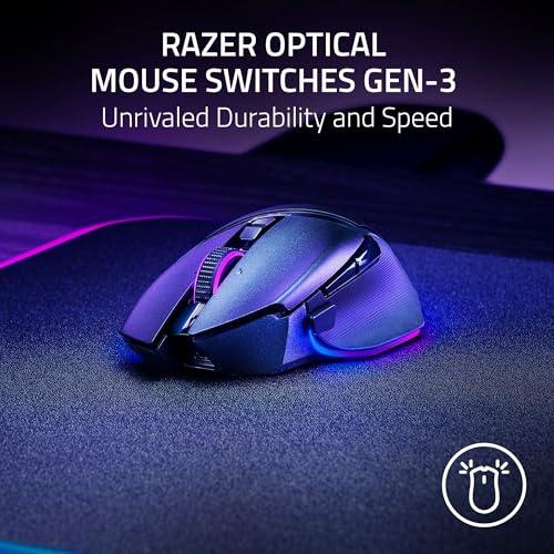 Razer Basilisk V3 Pro 35K Wireless Gaming Mouse, 140 Hr Battery, Black | 35K DPI Optical Sensor Gen 2, HyperScroll Tilt Wheel, 13 Customizable Controls, Chroma RGB, Optical Switches Gen 3 - color: Black