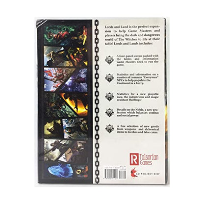 The Witcher: Lords & Lands by R. Talsorian Games – A Witcher TRPG Expansion – 4 Panel Cardstock DM Dungeon Master, GM Gamemaster Screen – Board Game and Tabletop Gaming Accessories
