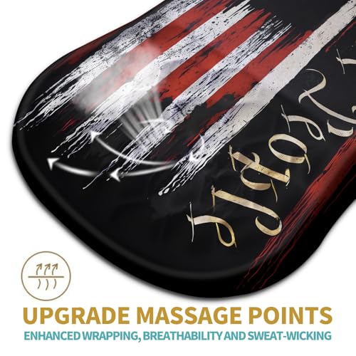 Hokafenle Ergonomic Mouse Pad Wrist Support with Massage Design, Wrist Rest Pain Relief Mousepad with Memory Foam&Non-Slip PU Base, Mouse Pads for Wireless Mouse & Desk (12x8 inch,Flag) - color: HK029-Flag