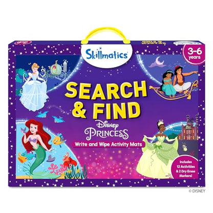 Skillmatics Search and Find Disney Princess Educational Game - Reusable Preschool Learning Activity, Perfect for Toddlers & Kids, Screen-Free Fun, Art & Crafts, Gifts for Boys & Girls Ages 3, 4, 5, 6 - style: 1. ⁠Search & Find Disney Princess