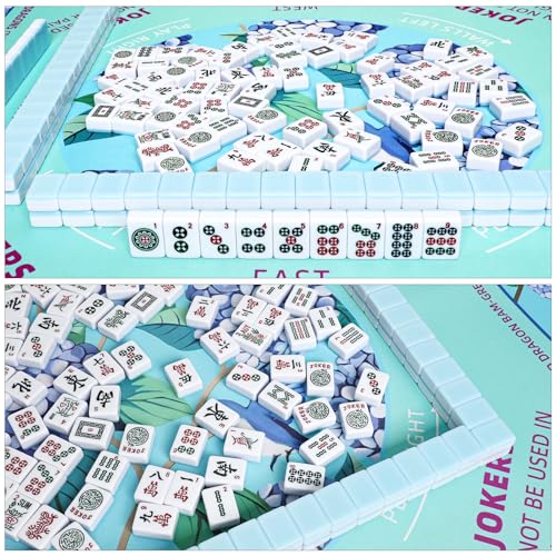Green Mahjong Learning Mat (33” x 33”) with Black Carrying Bag, Anti-Slip, Noise-Reducing Mahjong Mat for Table, Board Games, Tile Games and Cards - color: Green