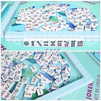 Green Mahjong Learning Mat (33” x 33”) with Black Carrying Bag, Anti-Slip, Noise-Reducing Mahjong Mat for Table, Board Games, Tile Games and Cards - color: Green