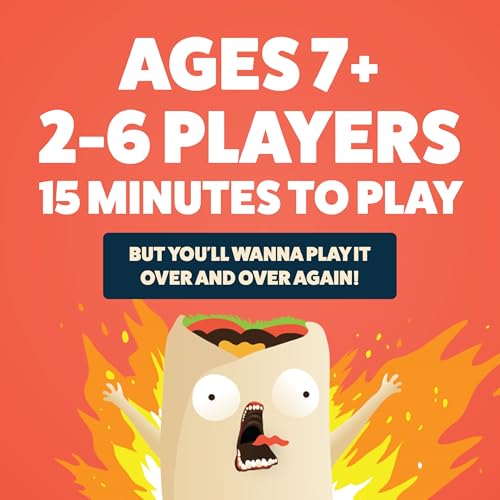 Exploding Kittens Presents Throw Throw Burrito - A Dodgeball Card Game - Family Card Games for Adults, Teens & Kids - 2-6 Players - Ages 7 and Up - 120 Cards (Pack of 3) - size: 9 inches x 10 inches x 3 inches (Pack of 3), style: Original Edition